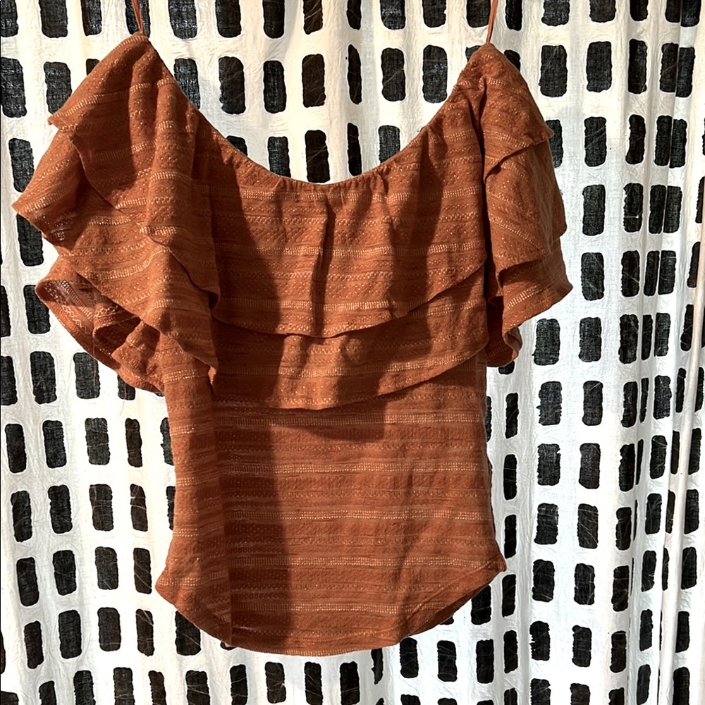 Free People Ruffled Off Shoulder Top